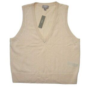 NWT J.Crew Cashmere V-neck Sweater-Vest in Buttercream Pullover Shell M